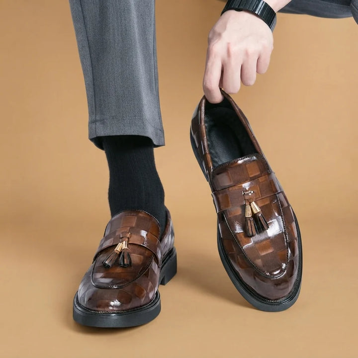Gustavo | Mocasines De Cuero Con Borlas Hombre Suela Robusta