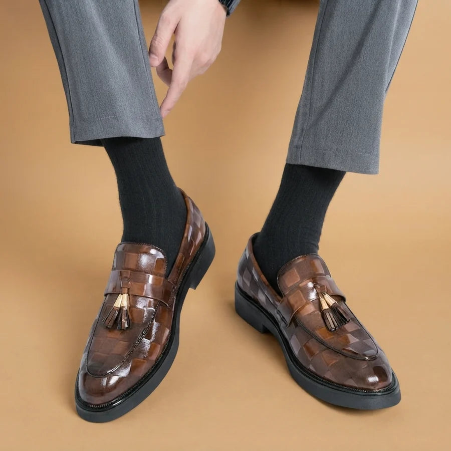 Gustavo | Mocasines De Cuero Con Borlas Hombre Suela Robusta