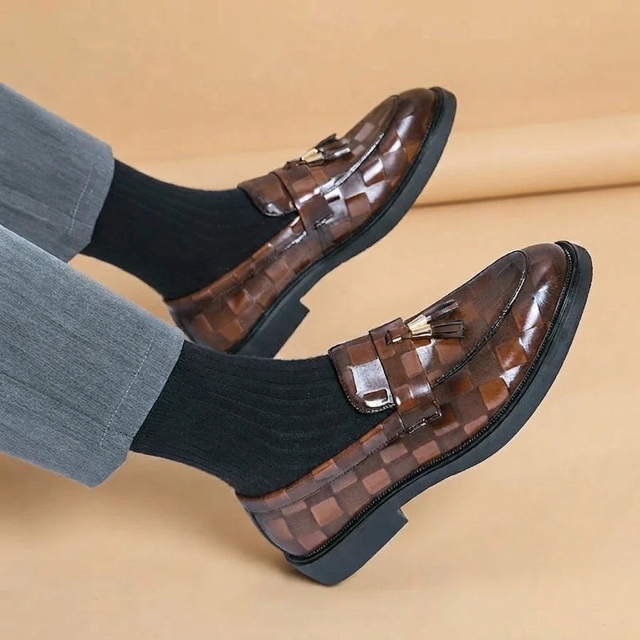 Gustavo | Mocasines De Cuero Con Borlas Hombre Suela Robusta