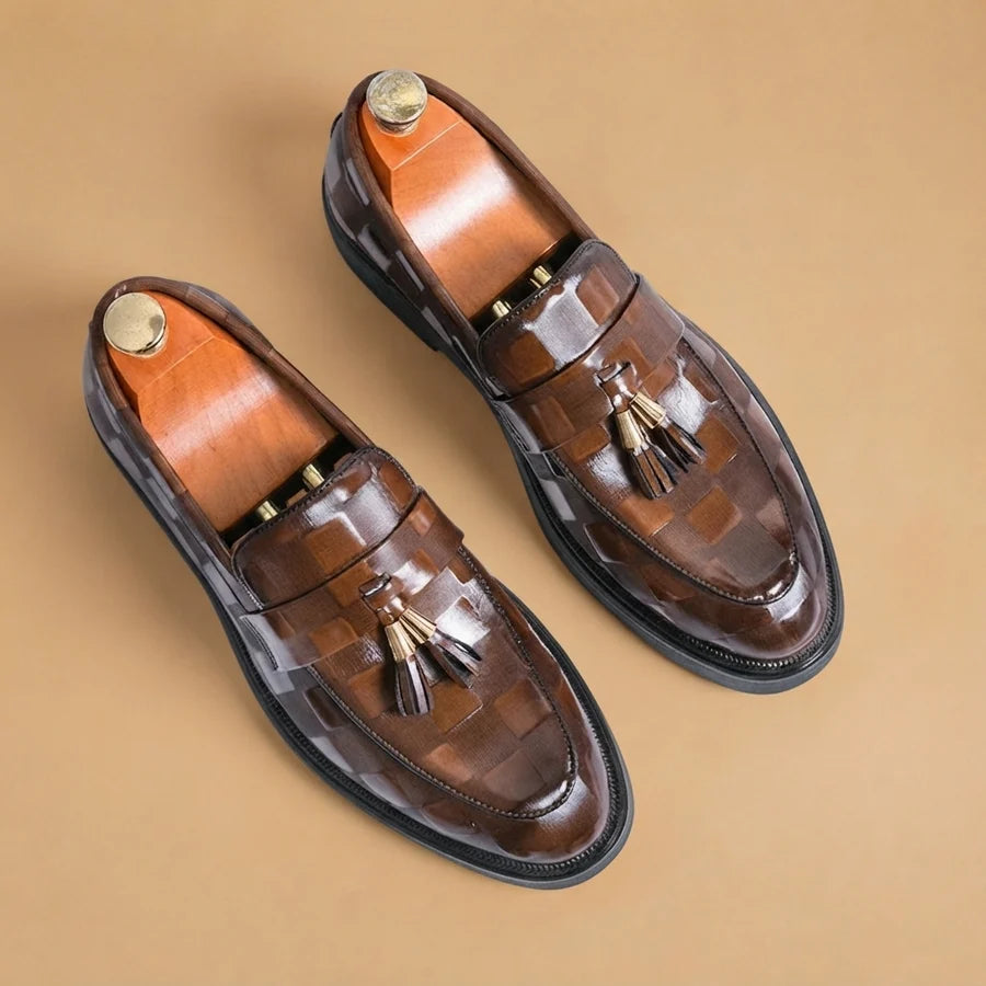 Gustavo | Mocasines De Cuero Con Borlas Hombre Suela Robusta