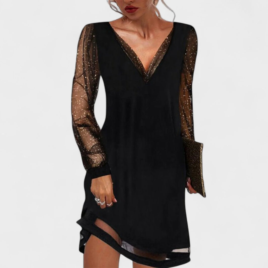Matilda - Vestido De Noche Con Mangas Transparentes