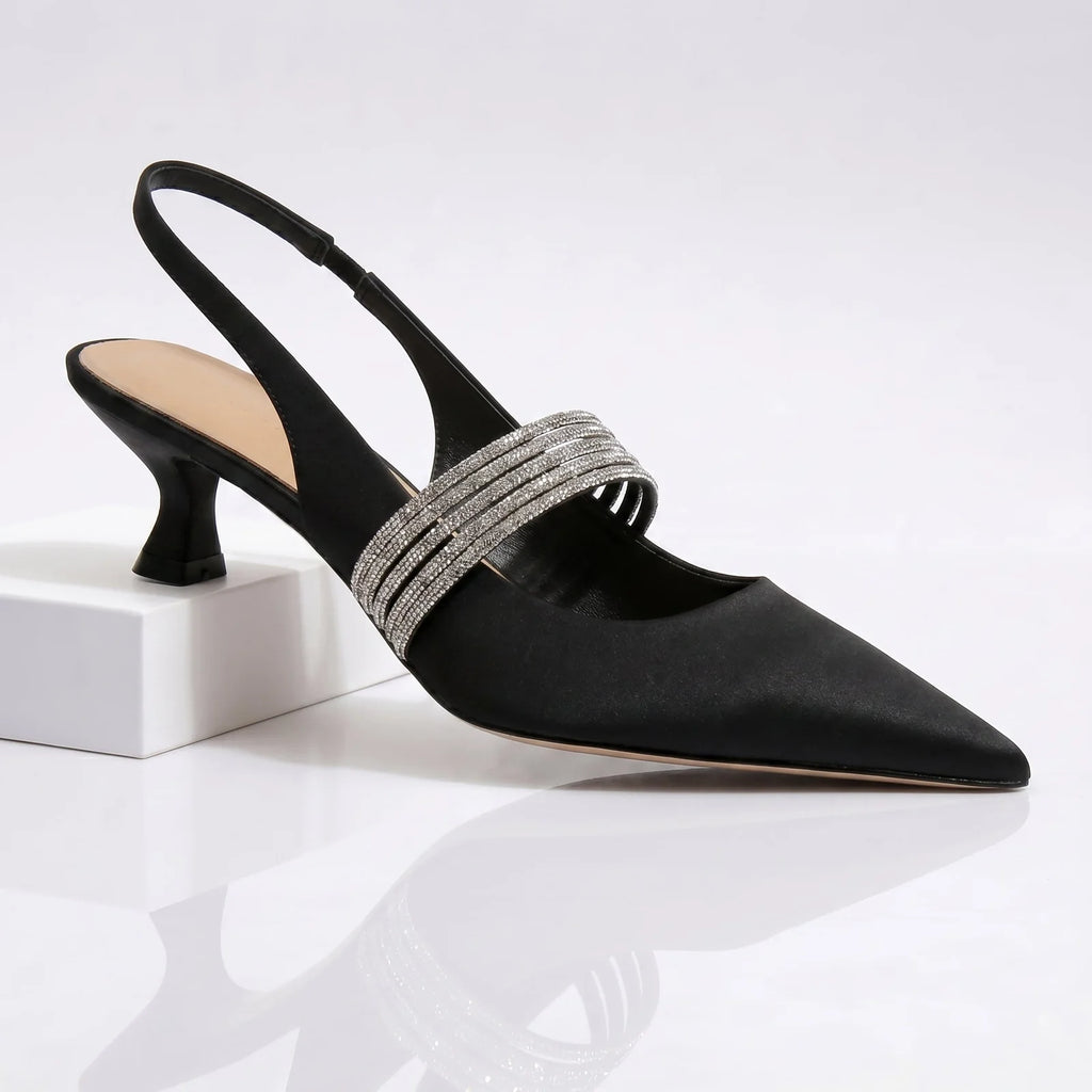Aroa | kitten heels con cristales