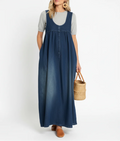 Iva - vestido maxi de denim vintage para mujer