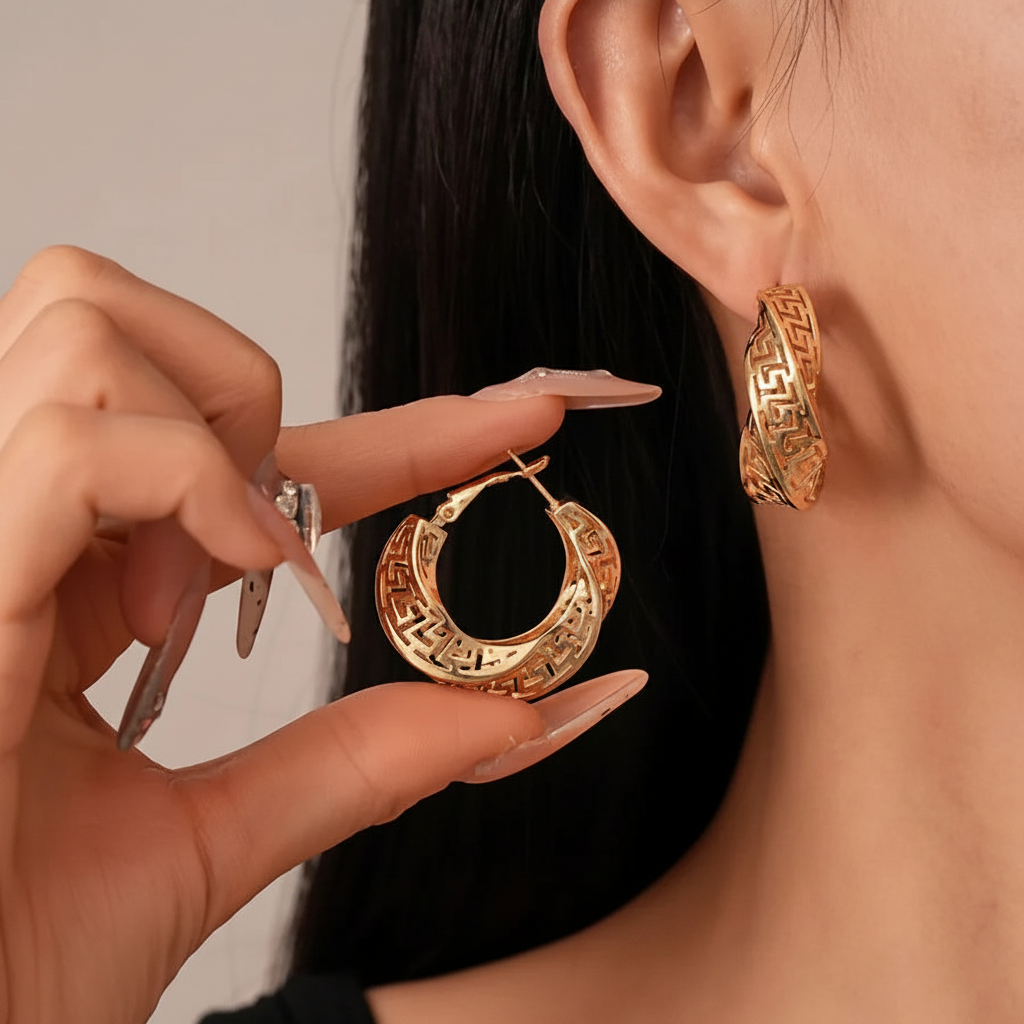 Pendientes Geométricos — Dorado