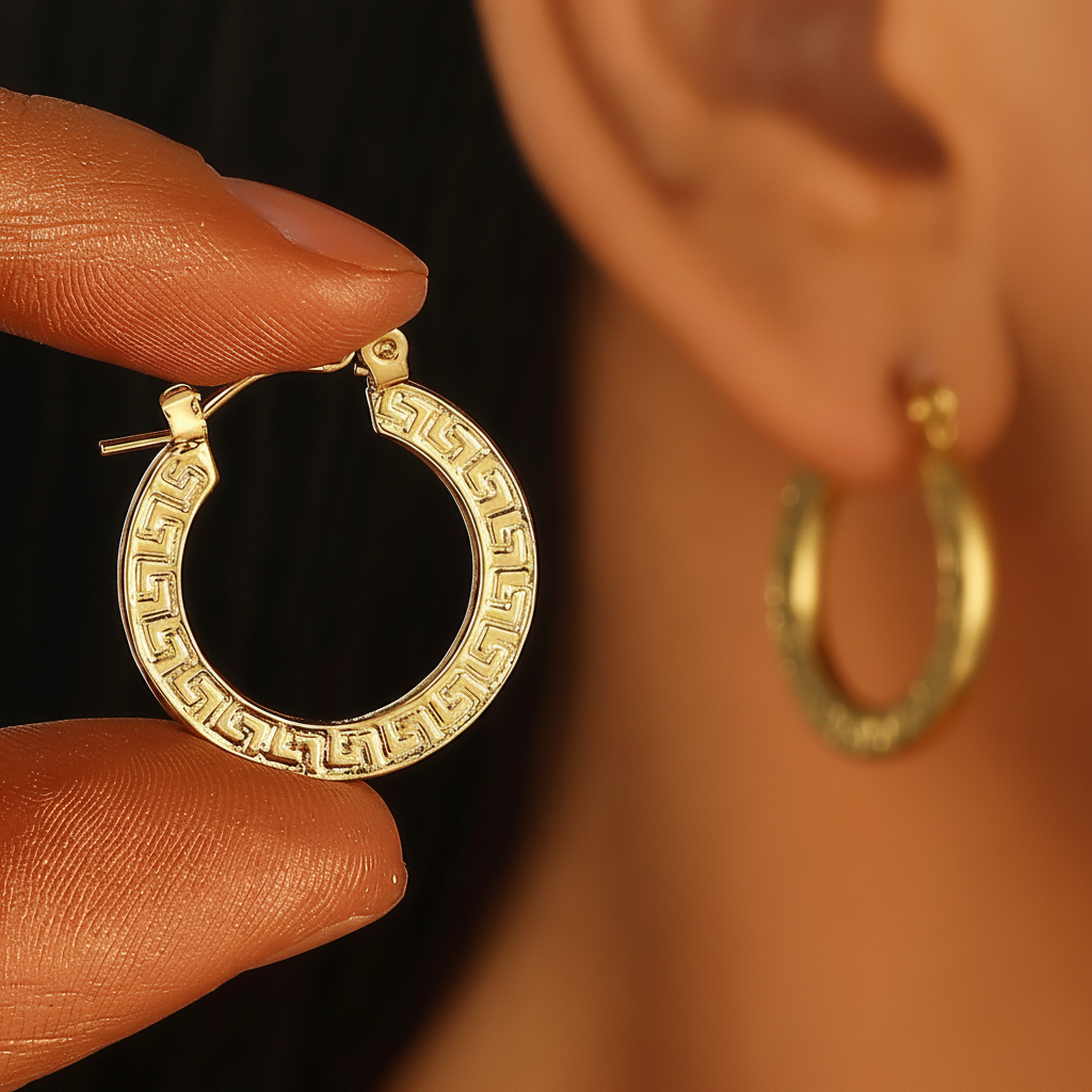 Pendientes Vintage Clave Griega — Qualidade Melhorada