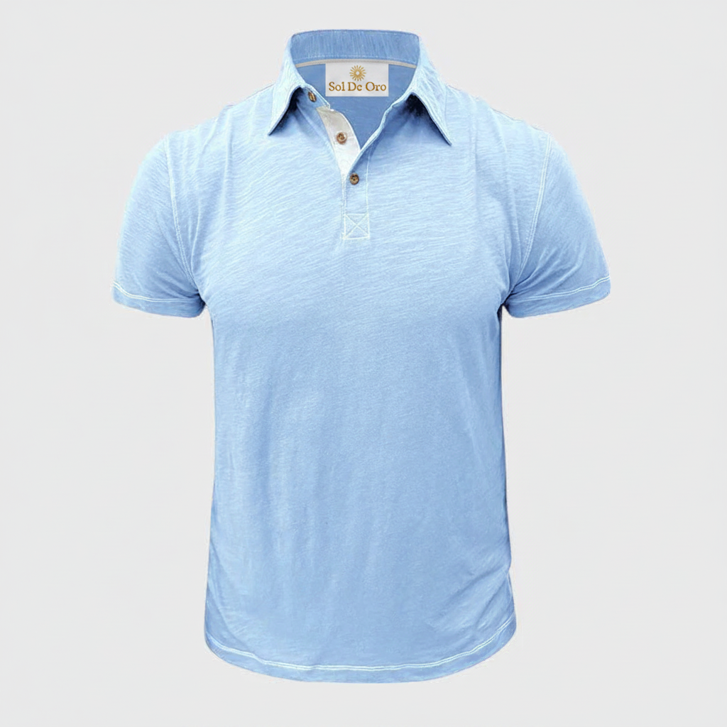Polo Azul Claro Sol De Oro