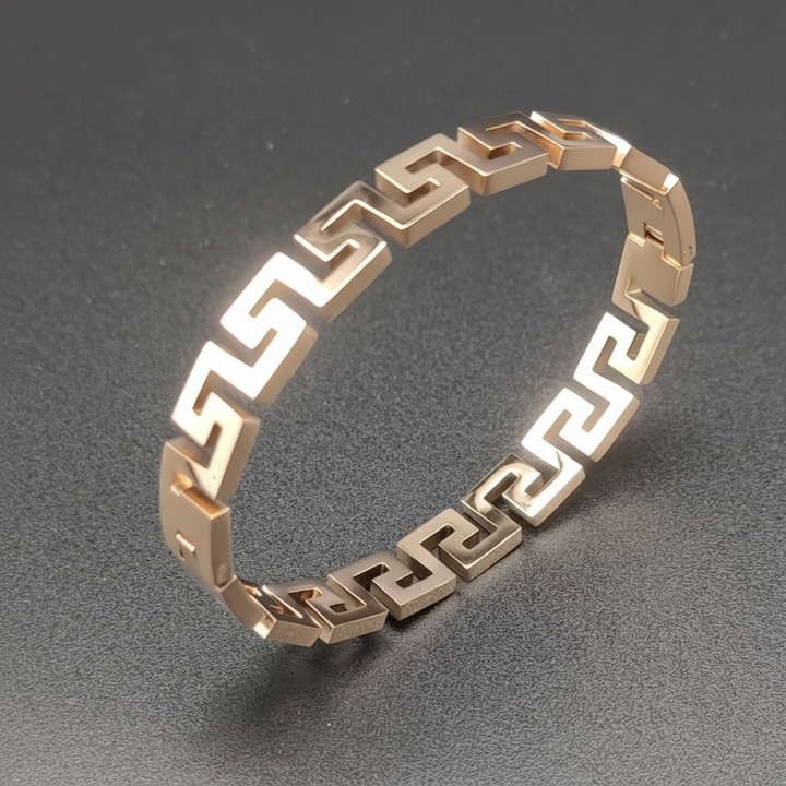 Pulsera Clave Griega — Oro rosa