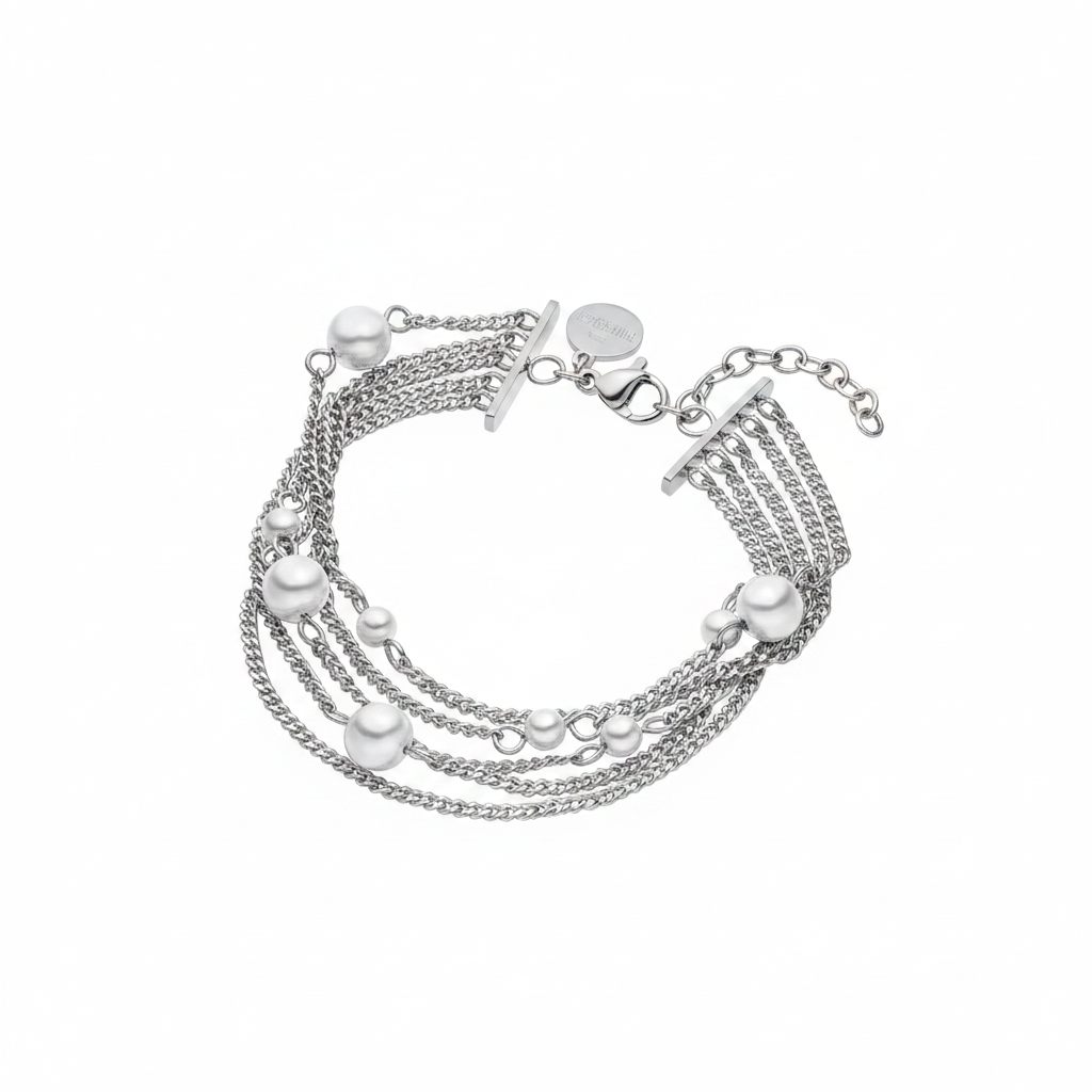 Pulsera Sea Gleam - Silver White Background