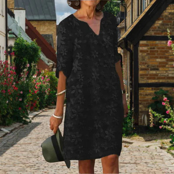 Maggie Women's Dress - Elegant V-Neck Flowy Summer Dress for Sunny Days
