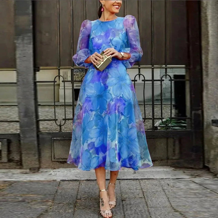 Rita | Vestido Para Boda Midi Floral Mujer Manga Larga