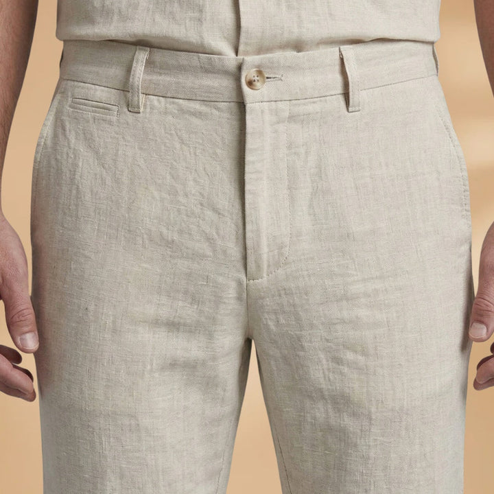 Salvador | Conjunto De Lino Hombre Camisa Manga Corta Y Pantalón