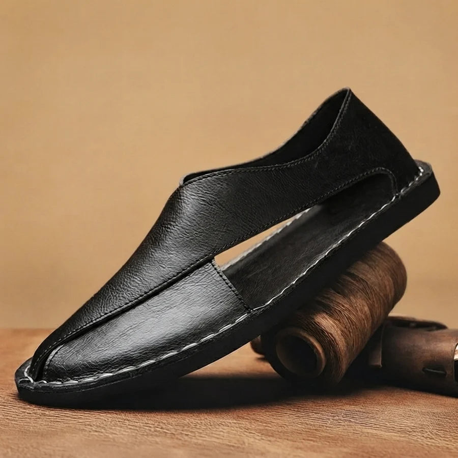 Vasco | Sandalias De Cuero Hombre Rasas Slip-on