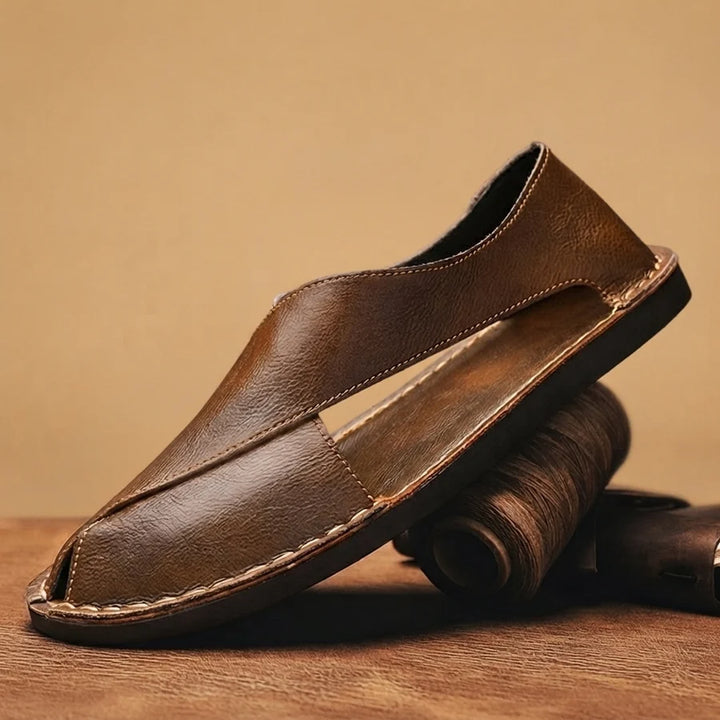 Vasco | Sandalias De Cuero Hombre Rasas Slip-on
