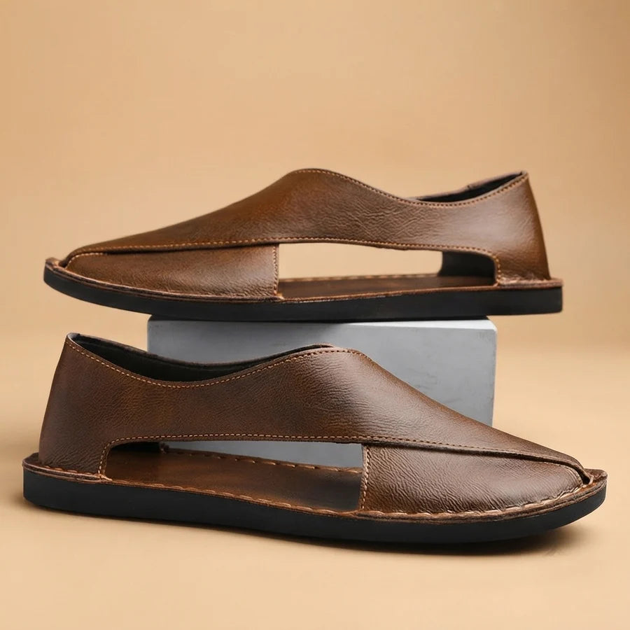 Vasco | Sandalias De Cuero Hombre Rasas Slip-on
