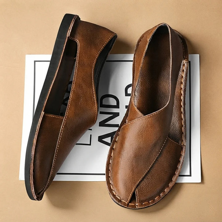 Vasco | Sandalias De Cuero Hombre Planas Slip-on