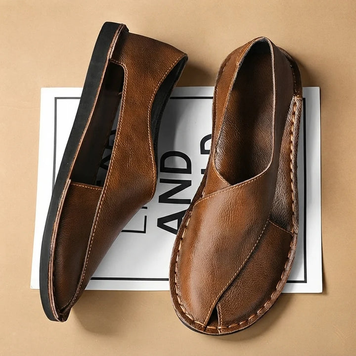 Vasco | Sandalias De Cuero Hombre Rasas Slip-on