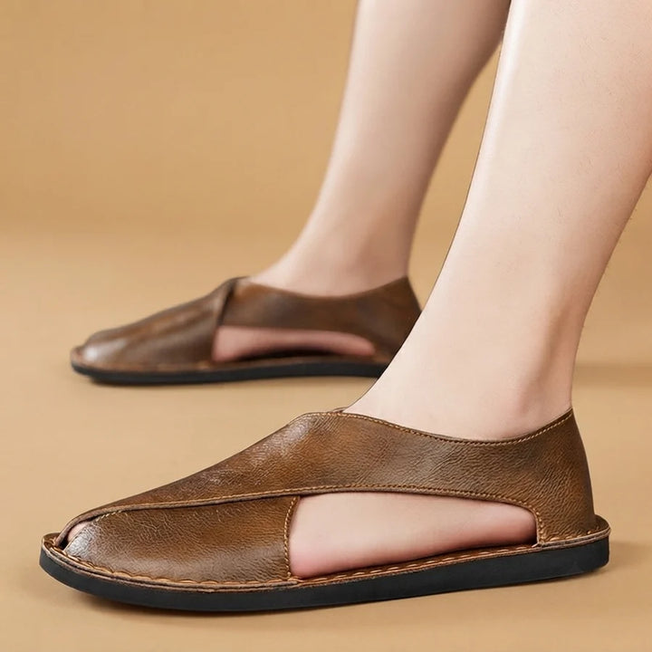 Vasco | Sandalias De Cuero Hombre Rasas Slip-on