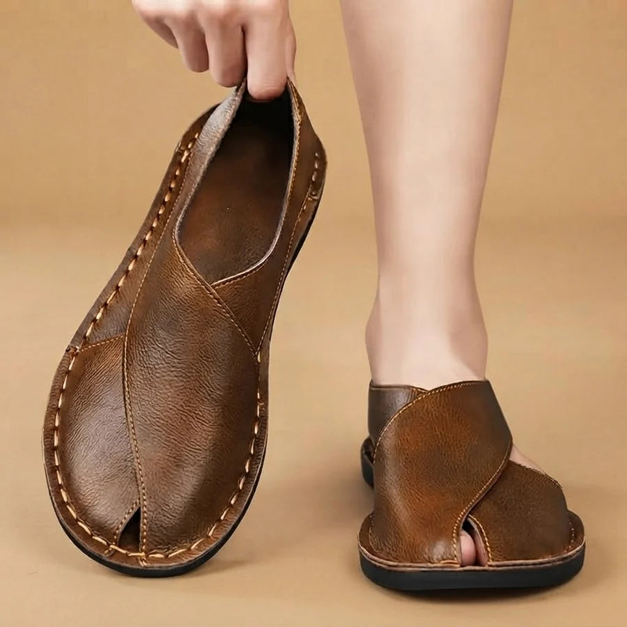 Vasco | Sandalias De Cuero Hombre Rasas Slip-on