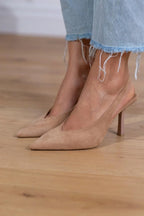 Marlena - Pumps Slingback Nude con Tacón Fino