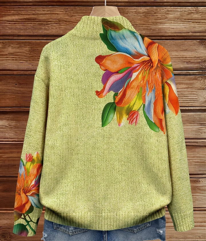 Sidonie | Chaqueta De Punto Para Mujer Con Patrón Tropical De Lirios