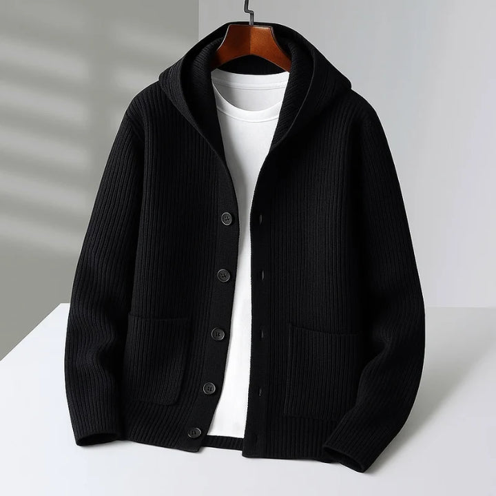 Simão | Cardigan de Malha com Capuz e Botões para Homem