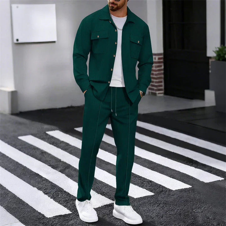 Hugo™ | Conjunto Casual em Malha de Gaufre