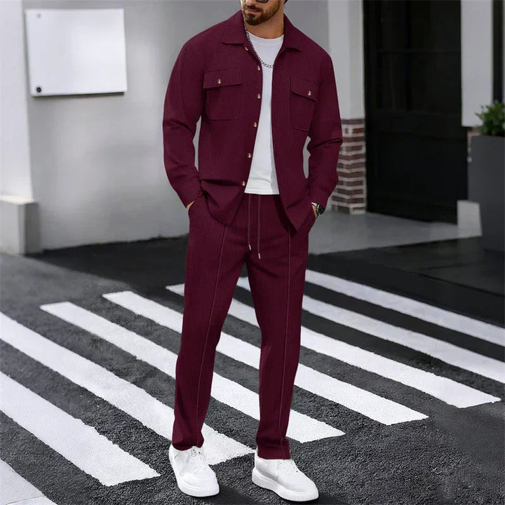 Hugo™ | Conjunto Casual em Malha de Gaufre