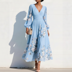 Vestido Plisado — Azul Claro