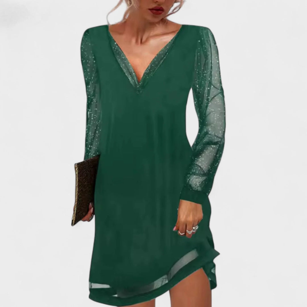 Matilda - Vestido De Noche Con Mangas Transparentes