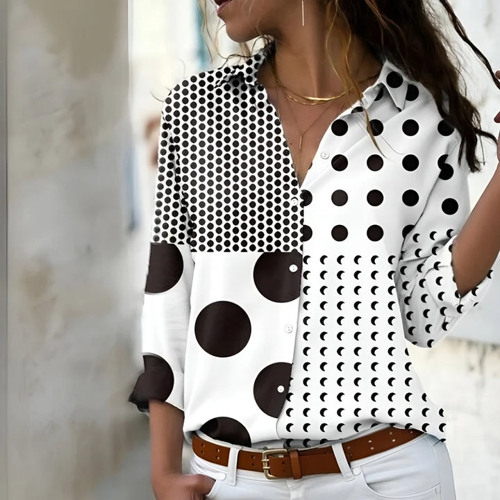 Norina - Women's Lightweight Blouse with Fashionable Print and Loose Fit